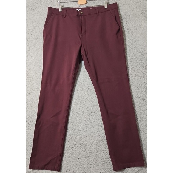 Mugsy Ports Pants Mens Size 38 x‎ 32 Purple Red Maroon Stretch Chino Casual - Picture 1 of 6